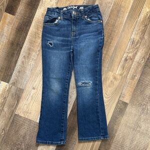 Cat & Jack Distressed Straight Leg Jeans - Dark Blue